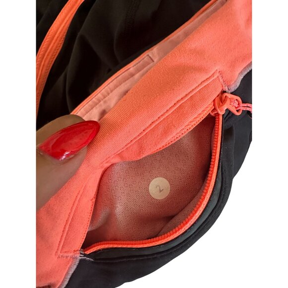 LULULEMON Black Orange Capri Workout Crop Pants Size 2 - Picture 6 of 7